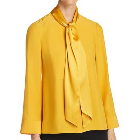 Tory Burch Tops - Tory Burch Sophia silk sash top in yellow